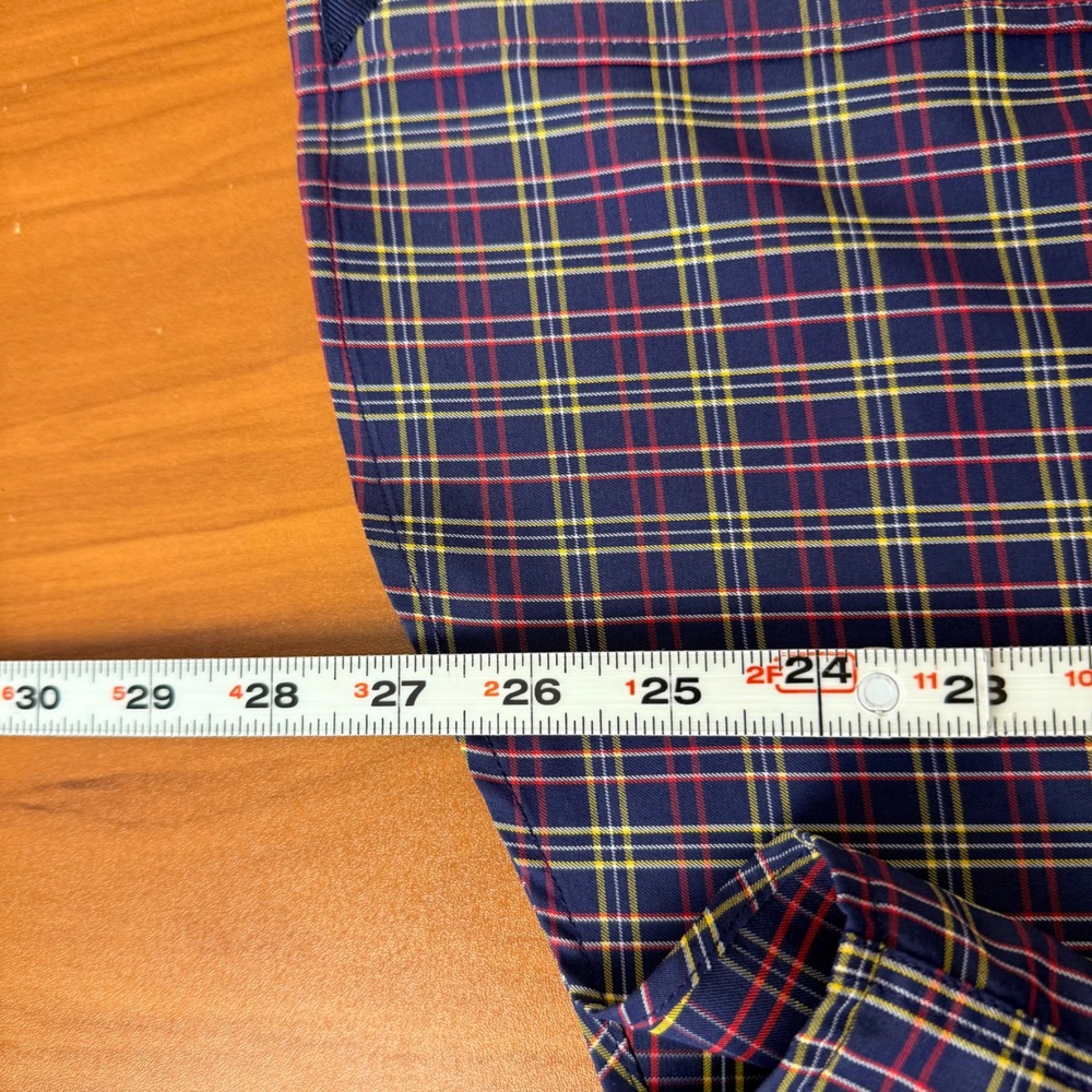 UNTUCKit Talty Mens Medium Navy Plaid Button Down Shirt Regular Fit - Picture 6 of 7